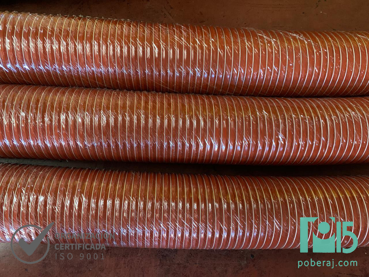 Manguera para aspiración de polvos silicona naranja (Cubierta Fina) con Espiral Codigo M151S