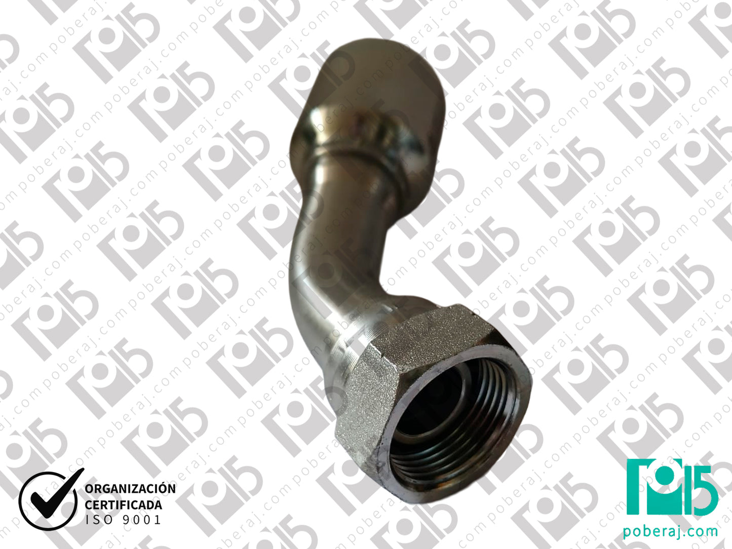 Conexion hidraulica Terminal pre-prensado Codo 45° HG bsp asiento macho cónico 60° Acero al carbono CODIGO: 1BP4
