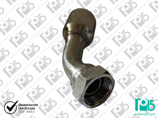Conexion hidraulica Terminal pre-prensado Codo 45° HG bsp asiento macho cónico 60° Acero al carbono CODIGO: 1BP4