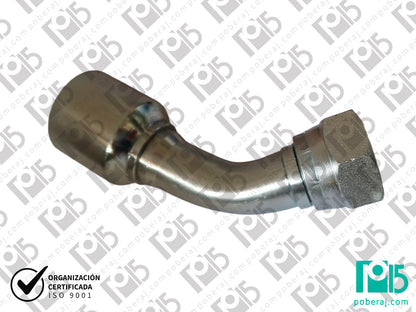 Conexion hidraulica Terminal pre-prensado Codo 45° HG bsp asiento macho cónico 60° Acero al carbono CODIGO: 1BP4