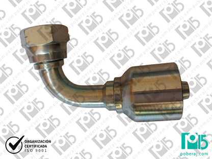 Conexion hidraulica Terminal pre-prensado C90° HG BSP Asiento macho cónico a60° Acero al carbono CODIGO 1BP9