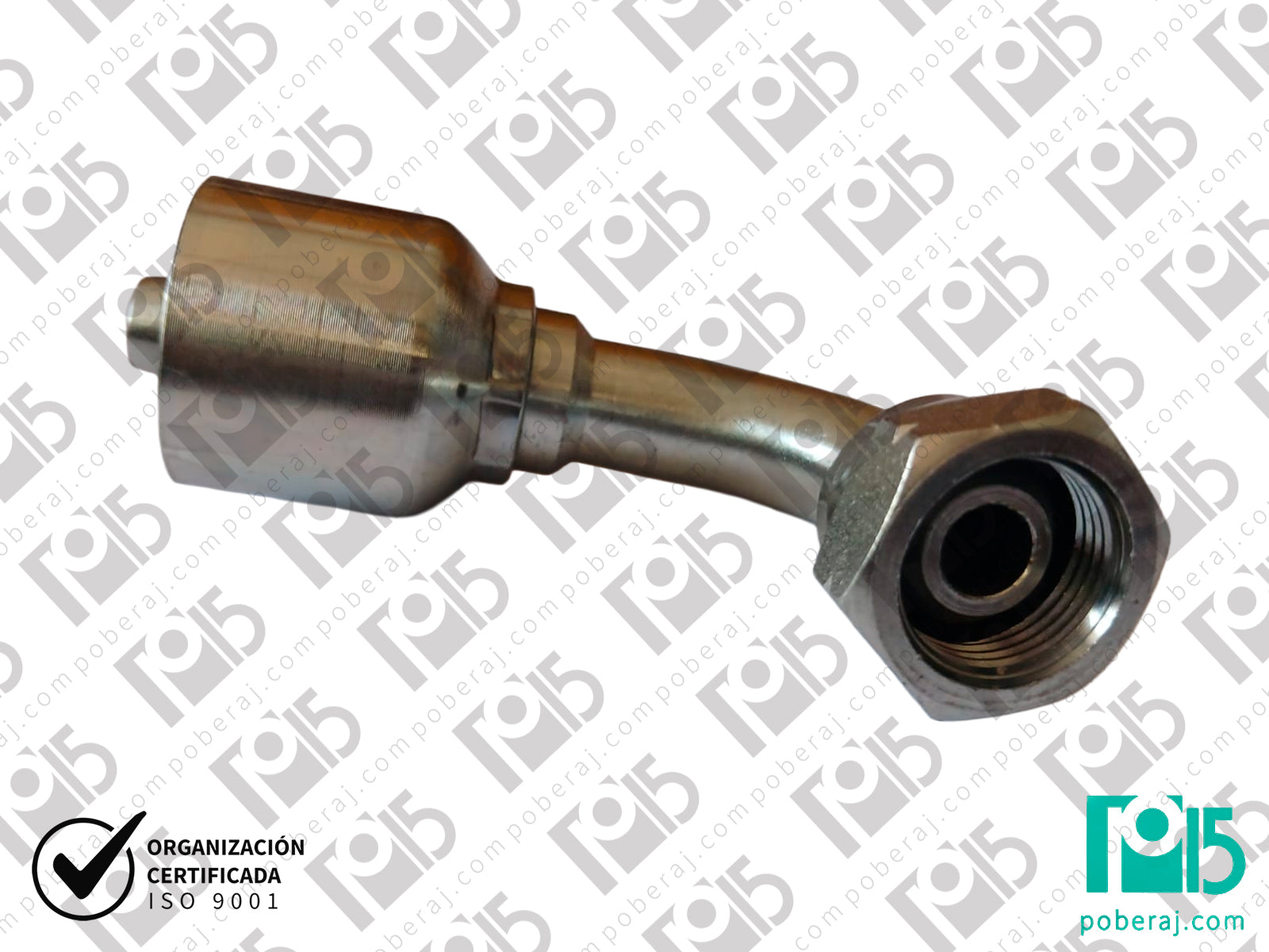 Conexion hidraulica Terminal pre-prensado C90° HG BSP Asiento macho cónico a60° Acero al carbono CODIGO 1BP9
