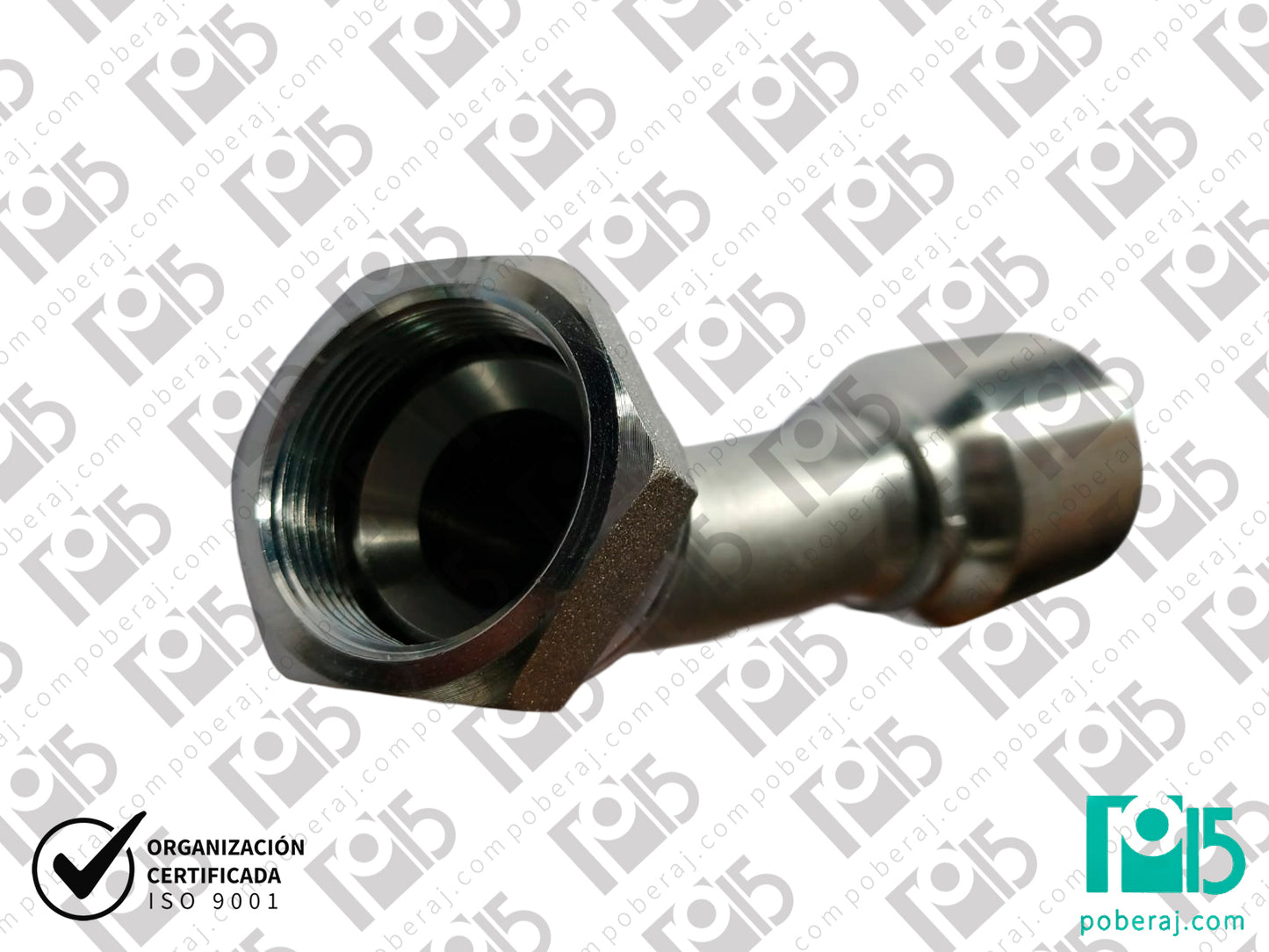 Terminal pre-prensado  1.1/4" codo 45° x HG 1.5/8" unf jic Acero al carbono Código referente: 1JC4-20-20