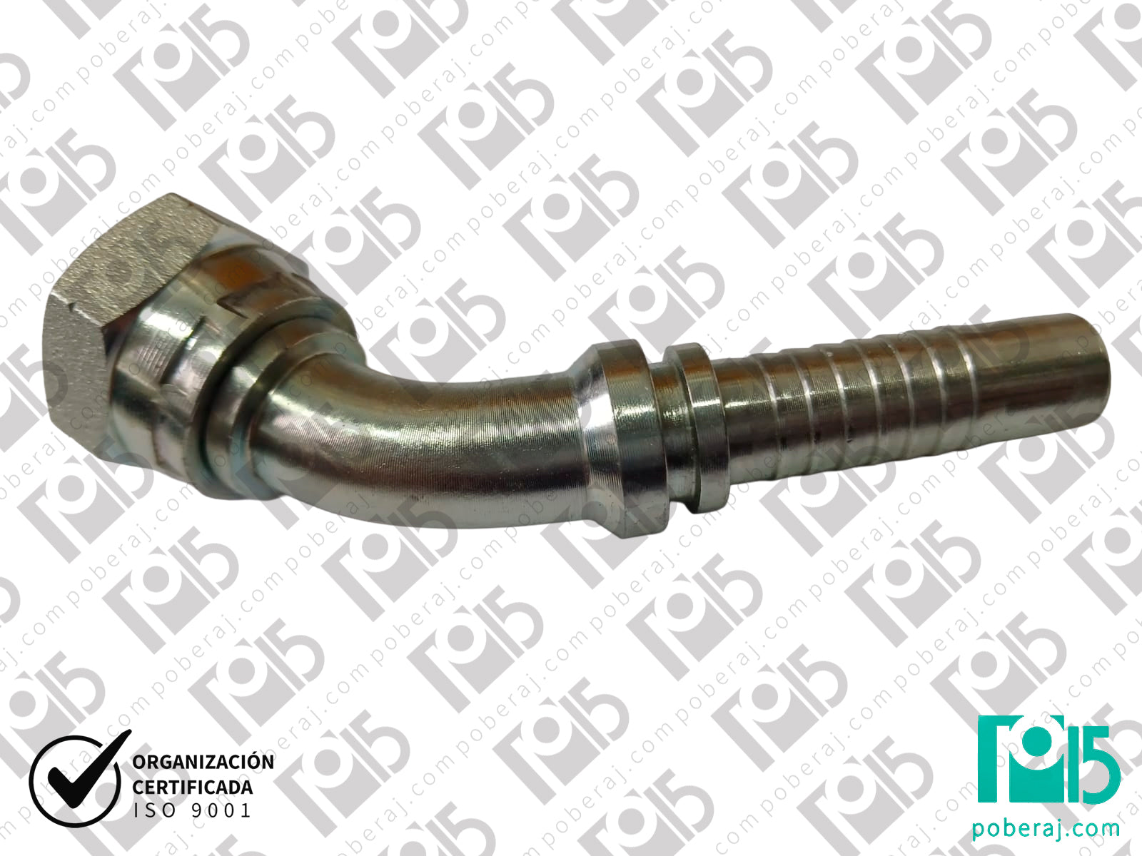 Conexion hidraulica Terminal pre-prensado Racord para prensar C45° HG BSP Asiento macho cónico Acero al carbono CODIGO 2BP4