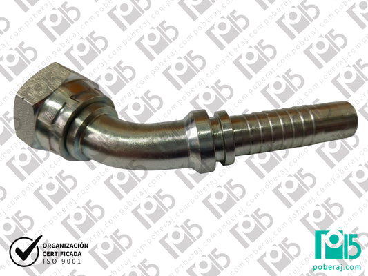 Conexion hidraulica Terminal pre-prensado Racord para prensar C45° HG BSP Asiento macho cónico Acero al carbono CODIGO 2BP4