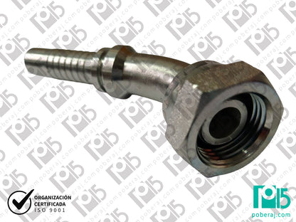 Conexion hidraulica Terminal pre-prensado Racord para prensar C45° HG BSP Asiento macho cónico Acero al carbono CODIGO 2BP4