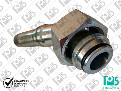 Conexion hidraulica Terminal pre-prensado Racord para prensar C45° HG 42x2 para tubo de 30mm Acero al carbono CODIGO 2DH4