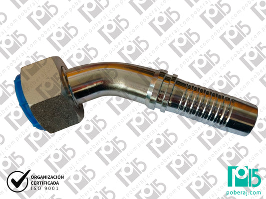 Conexion hidraulica Terminal pre-prensado Racord para prensar C45° HG 42x2 para tubo de 30mm Acero al carbono CODIGO 2DH4