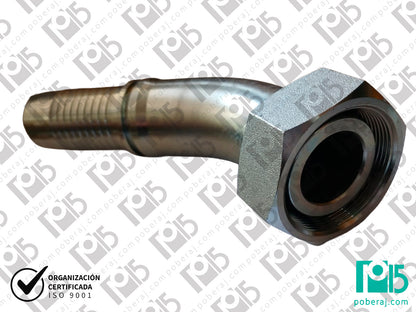 Conexion hidraulica Terminal pre-prensado Racord para prensar C45° HG 52x2 para tubo de 42mm Acero al carbono CODIGO: 2DL4