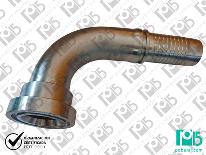 Conexion hidraulica Terminal pre-prensado Racord para prensar C90° Codo 62 Acople Acero al carbono CODIGO 2FH9