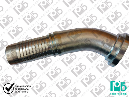 Conexion hidraulica Terminal pre-prensado Racord para prensar C45° Code 61 Acople Acero al carbono CODIGO 2FL4