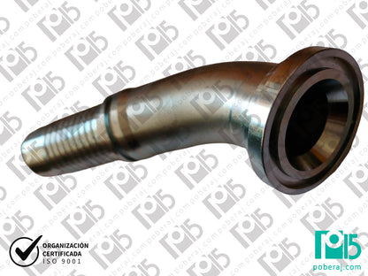 Conexion hidraulica Terminal pre-prensado Racord para prensar C45° Code 61 Acople Acero al carbono CODIGO 2FL4