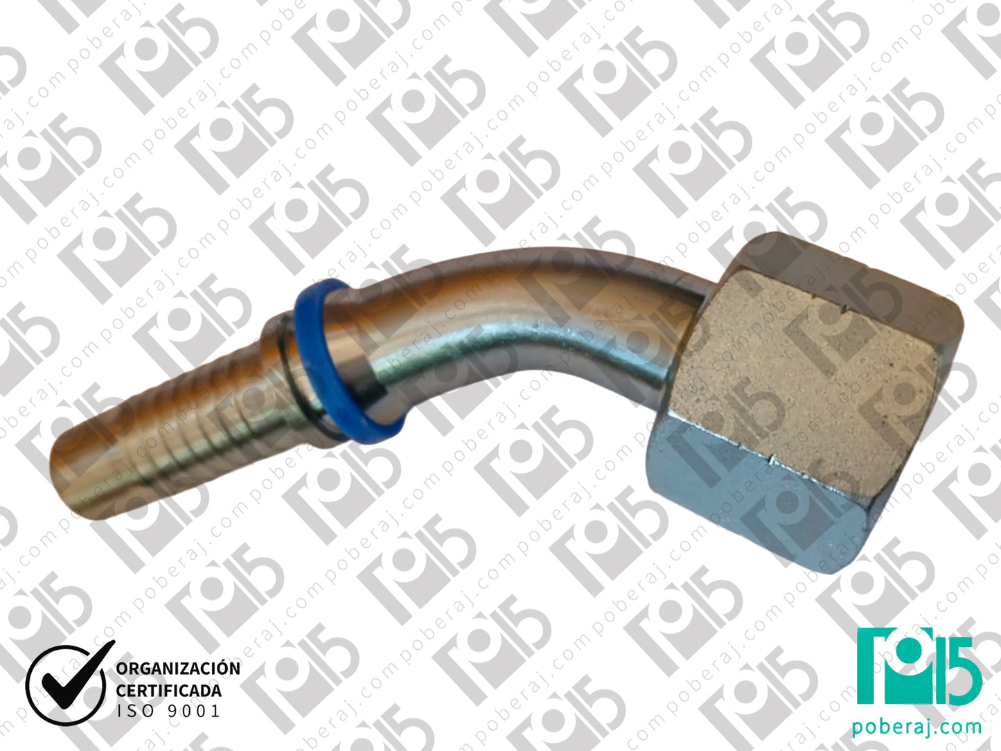 Conexion hidraulica Terminal pre-prensado Racord para prensar C45° Hg unf as jic Acero al carbono CODIGO 2JC4