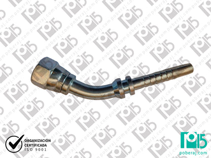 Conexion hidraulica Terminal pre-prensado Racord para prensar C45° Hg unf as jic Acero al carbono CODIGO 2JC4