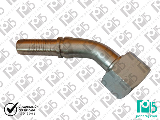 Conexion hidraulica Terminal pre-prensado Racord para prensar C45° Hg unf as jic Acero al carbono CODIGO 2JC4