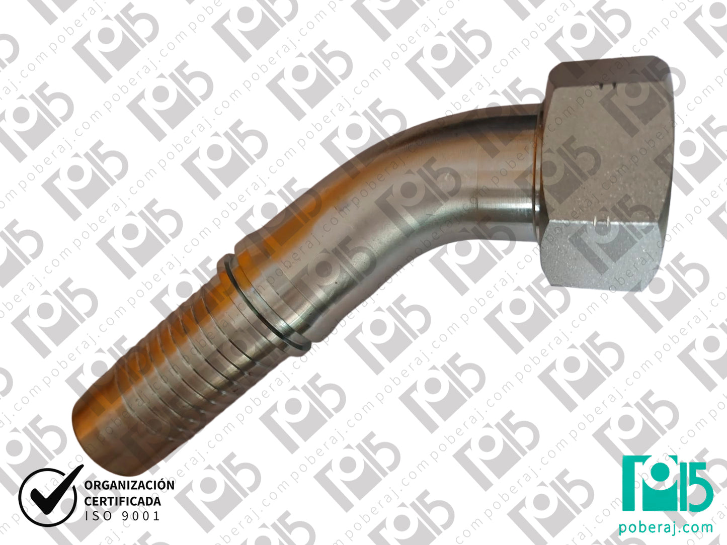 Conexion hidraulica Terminal pre-prensado Racord para prensar C45° HG unf Asiento plano Acero al carbono  CODIGO 2OR4