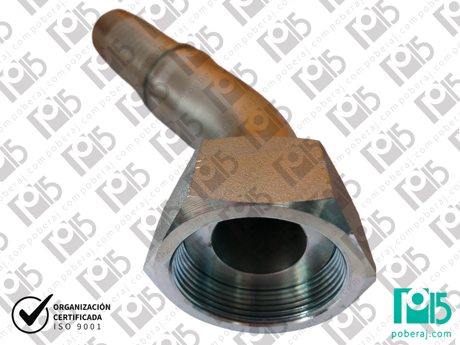 Conexion hidraulica Terminal pre-prensado Racord para prensar C45° HG unf Asiento plano Acero al carbono  CODIGO 2OR4