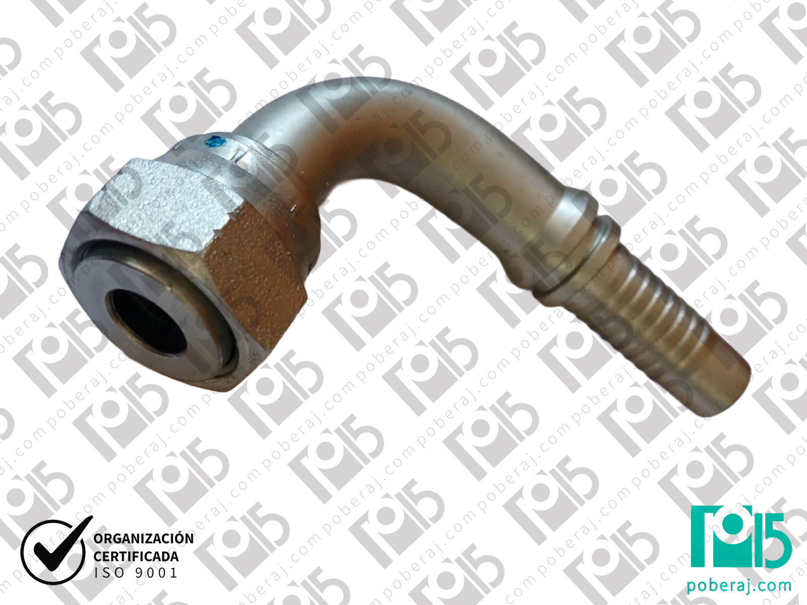 Conexion hidraulica Terminal pre-prensado Racord para prensar C90° HG unf as plano Acero al carbono CODIGO 2OR9