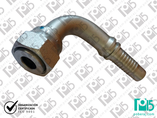 Conexion hidraulica Terminal pre-prensado Racord para prensar C90° HG unf as plano Acero al carbono CODIGO 2OR9
