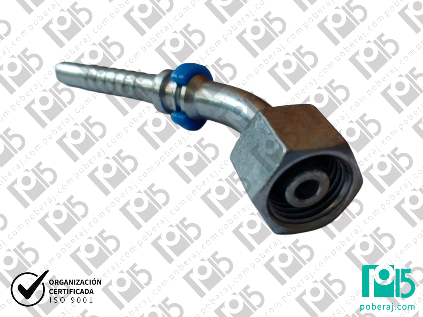 Conexion hidraulica Terminal pre-prensado Racord para prensar C45° HG 52x2 para tubo de 42mm Acero al carbono CODIGO: 2DL4
