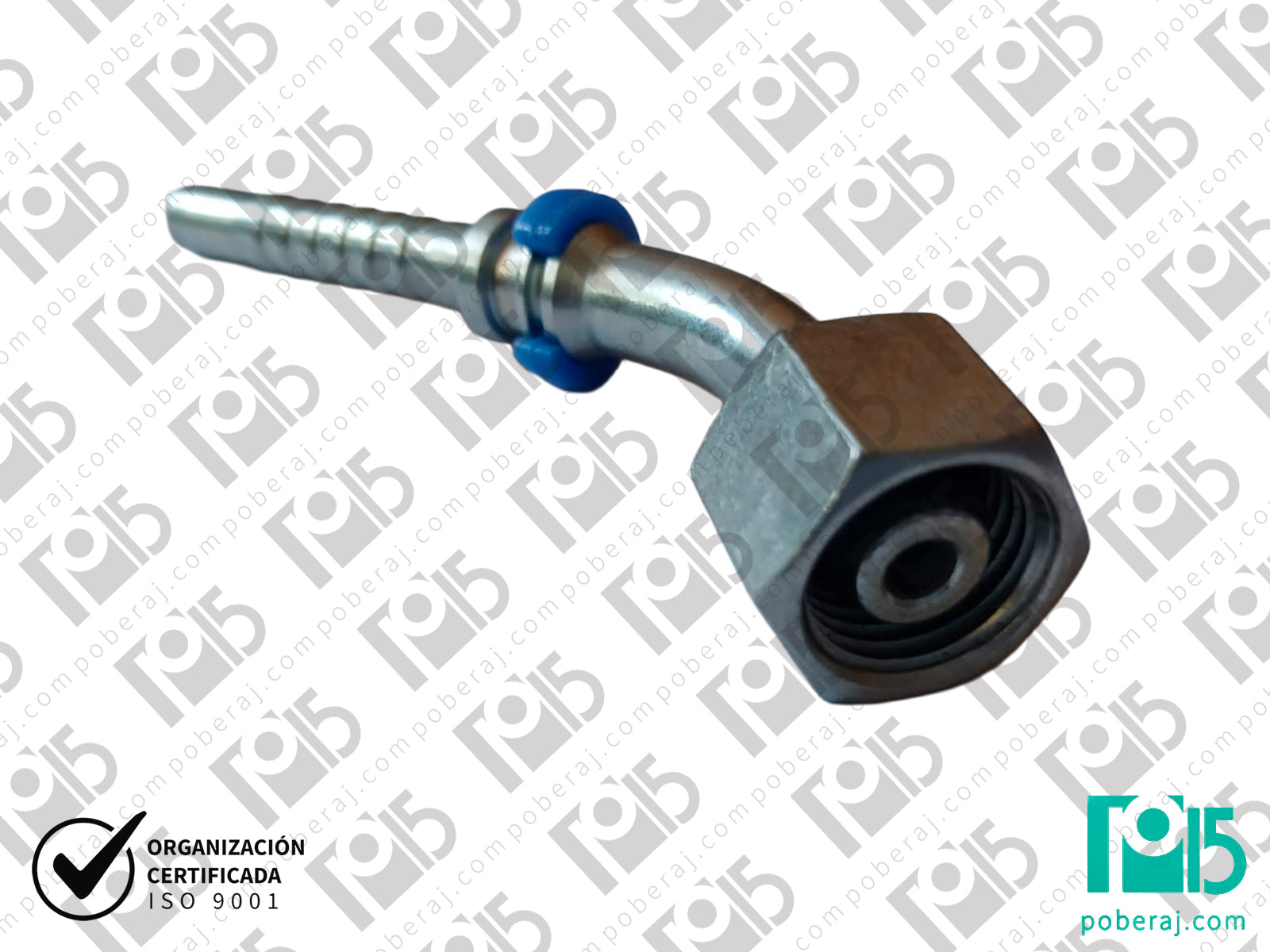 Conexion hidraulica Terminal pre-prensado Racord para prensar C45° HG 52x2 para tubo de 42mm Acero al carbono CODIGO: 2DL4