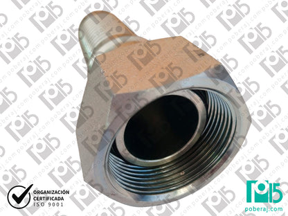 Conexion hidraulica Terminal pre-prensado Racord para prensar x HG bsp Asiento macho cónico (con oring) Acero al carbono CODIGO 3BO1