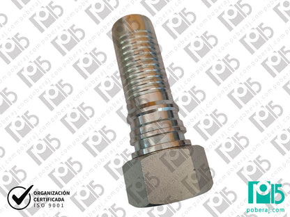 Conexion hidraulica Terminal pre-prensado Racord para prensar x HG bsp Asiento macho cónico (con oring) Acero al carbono CODIGO 3BO1