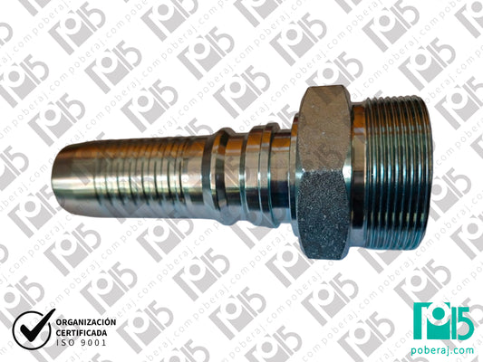 Conexion hidraulica Terminal pre-prensado Racord para prensar serie 3(alta presión) MF 52x2 para tubo de 38mm Acero al carbono CODIGO 3CH1