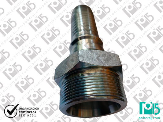 Conexion hidraulica Terminal pre-prensado Racord para prensar serie 3(alta presión) MF 52x2 para tubo de 38mm Acero al carbono CODIGO 3CH1