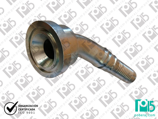 Conexion hidraulica Terminal pre-prensado Racord para prensar C45° Acople Heavy line CODIGO 3FU4