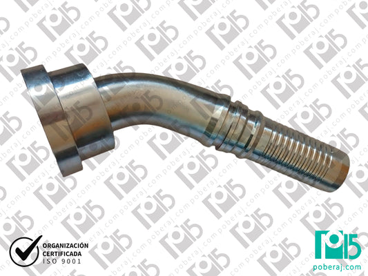 Conexion hidraulica Terminal pre-prensado Racord para prensar C45° Acople Heavy line CODIGO 3FU4