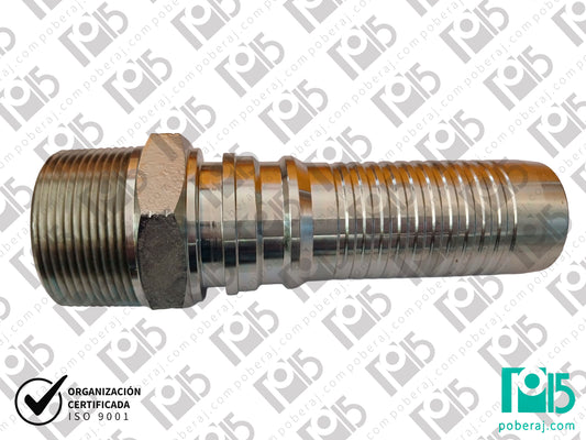 Conexion hidraulica Terminal pre-prensado Racord para prensar serie 3(tipo R12-R13) MF NPT Acero al carbono CODIGO: 3NP1