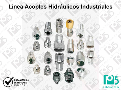 A073 Acoples Hidráulicos con retención - Cuerpo (Hembra) + Niple (Macho) - Rosca Hembra