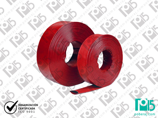 Manguera Industrial HOUSTON ROJA Plana de PVC para Descarga y Conducción de Agua