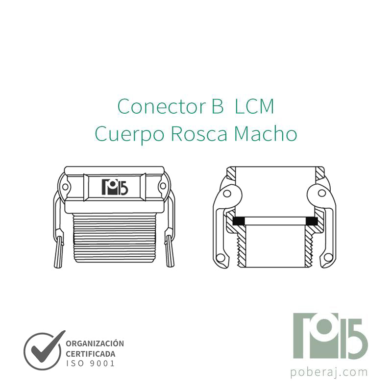 Acoples Rápidos a Levas LCM Cuerpo/Rosca macho BSPT Código A633-B