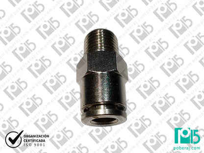 Conexion Racord Hidraulica Industrial para Manguera Rápidas p/tubo métrico "conector" T x Rosca Fija BSPT Codigo D0728