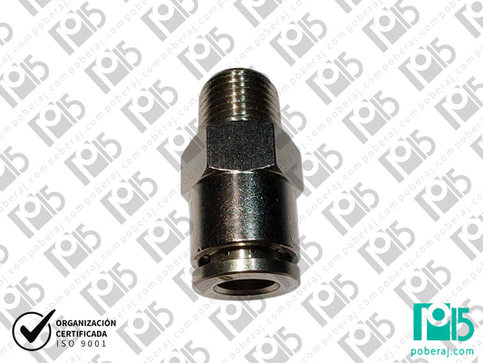 Conexion Racord Hidraulica Industrial para Manguera Rápidas p/tubo métrico "conector" T x Rosca Fija BSPT Codigo D0728