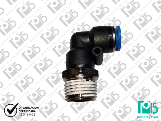 Conexion.Push-In Plastica Codo 90 grados Codigo D0742