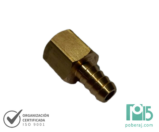 C0721 Conexion Racord Hidraulica Industrial para Manguera Hembra Fija rosca BSPT (Bronce)