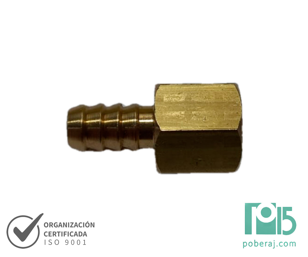 C0721 Conexion Racord Hidraulica Industrial para Manguera Hembra Fija rosca BSPT (Bronce)