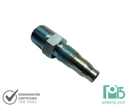 C1177 Conexion Reutilizable Hidraulica Industrial para Manguera Espiga Reusable R1 Macho Fijo Rosca BSPT