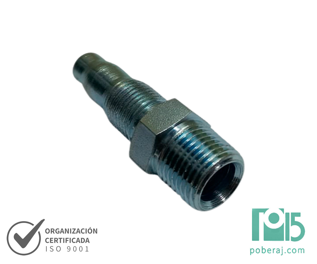 C1177 Conexion Reutilizable Hidraulica Industrial para Manguera Espiga Reusable R1 Macho Fijo Rosca BSPT