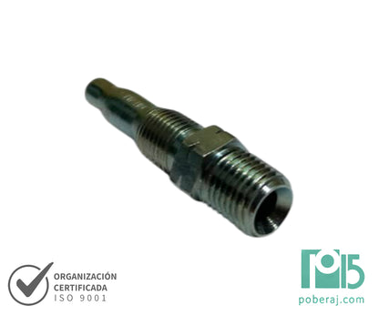 C1199 Conexion Reutilizable Hidraulica Industrial para Manguera Espiga Reusable R1 Macho Fijo Rosca NPT