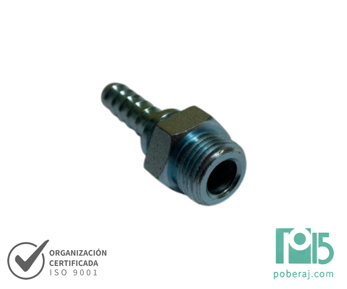 C1297 Racord para Prensar R1/R2 Macho Fijo Rosca UNF para O'RING