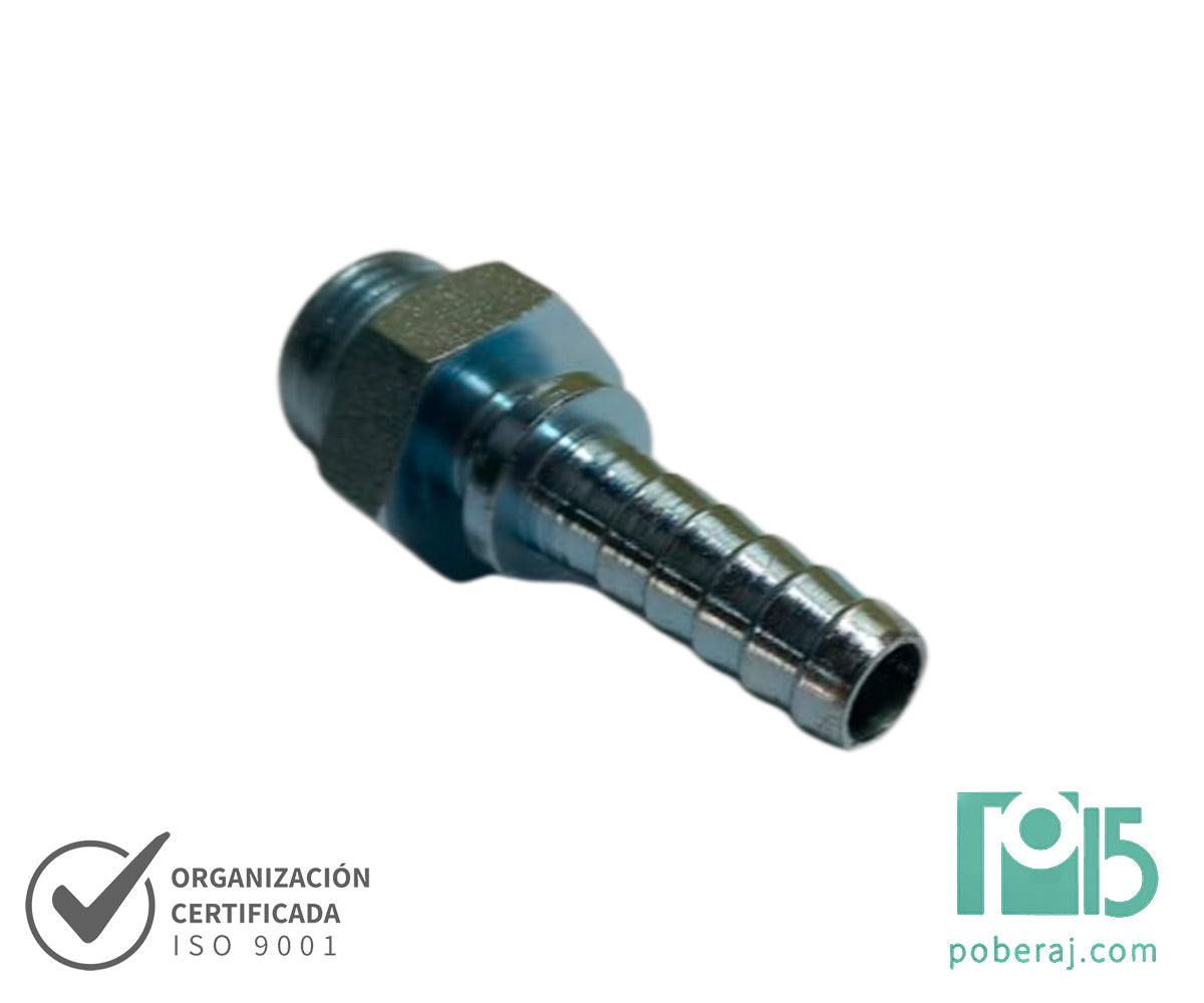 C1297 Racord para Prensar R1/R2 Macho Fijo Rosca UNF para O'RING