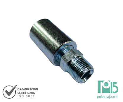 C2202 Conexión Prensada para Manguera SAE 100 R1/R2 Macho Fijo Rosca BSPT
