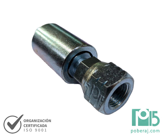 C2205 Conexión Prensada para Manguera SAE 100 R1/R2 Hembra Giratoria Rosca UNF Asiento Hembra JIC 37