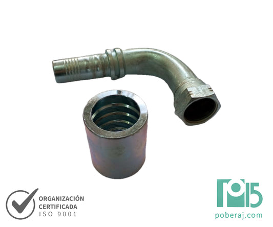 C9208 Hembra giratoria codo 90º rosca UNF asiento hembra JIC 37º