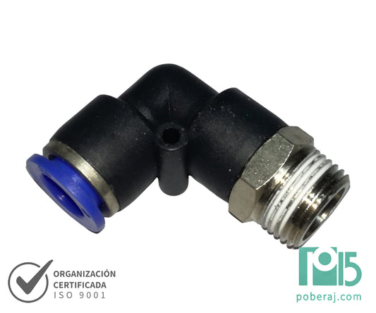 Conexion.Push-In Plastica Codo 90 grados Codigo D0742