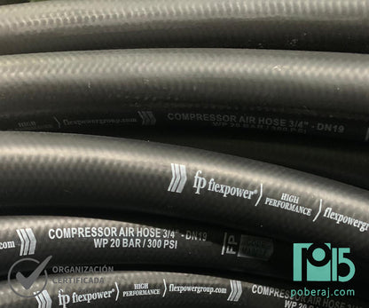 Manguera Industrial FLEXPOWER Agua-Aire PT:20 BAR Negra Codigo M101F
